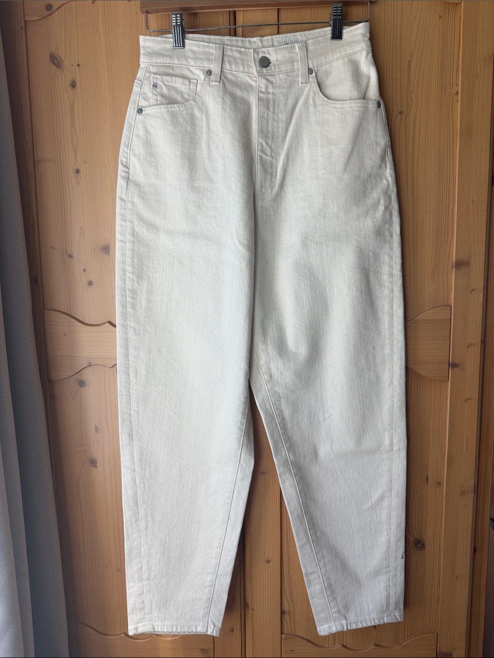 AG Adriano Goldschmied Cream Off-White Renn Denim High-rise Jeans